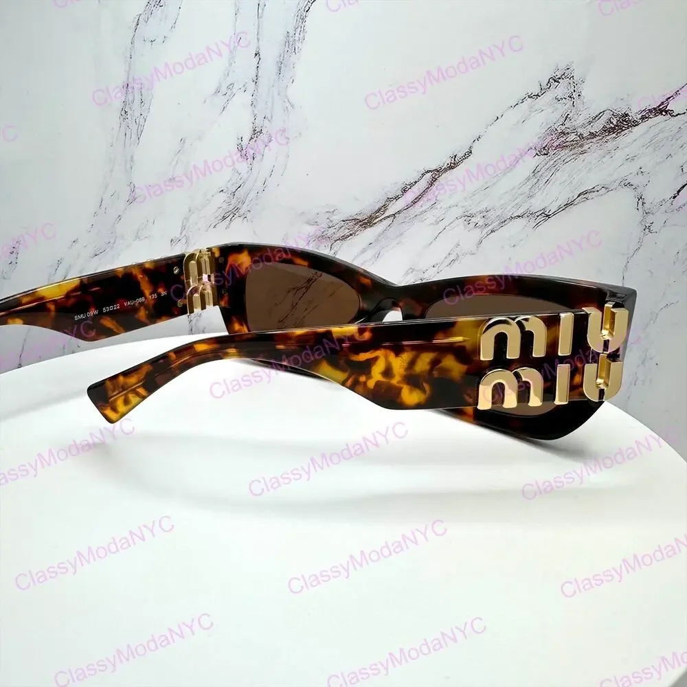 New MIU MIU Sunglasses Runway Glimpse Authentic Brown Tortoise Square Cat Eye